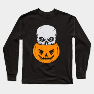 Pumpkin skull halloween Long Sleeve T-Shirt